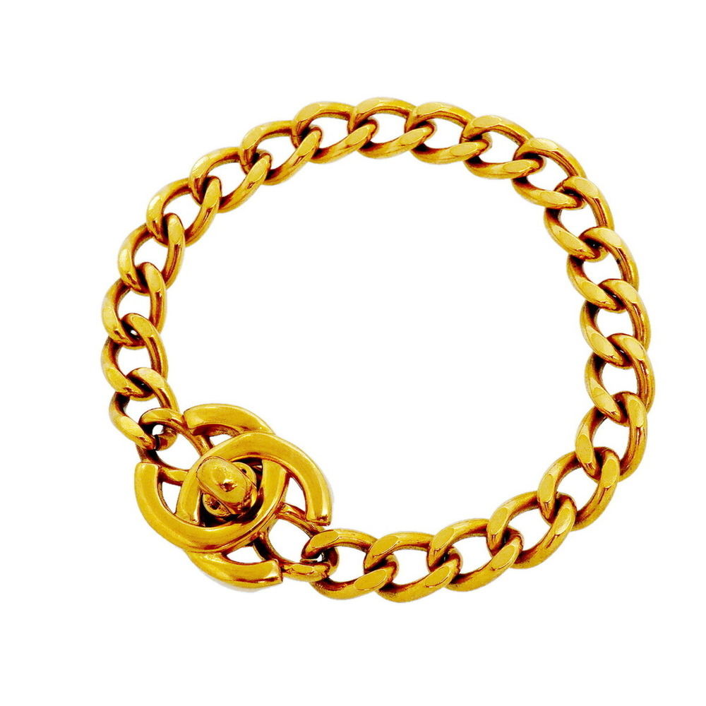 Chanel Bracelet, Coco Mark, Turnlock, GP Plated, Gold, Women's